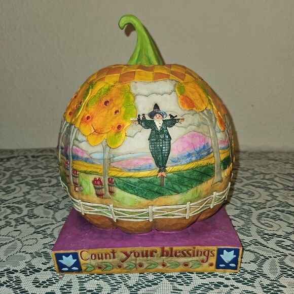 Jim Shore Colorful Autumn Pumpkin Figurine - Picture 4 of 6
